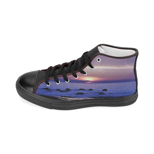 Blue and Purple Sunset Men’s Classic High Top Canvas Shoes (Model 017)