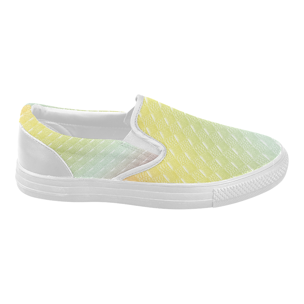 Soft Rainbow Square Women's Slip-on Canvas Shoes (Model 019)