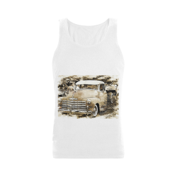 Vintage Chevrolet Chevy Truck Plus-size Men's Shoulder-Free Tank Top (Model T33)