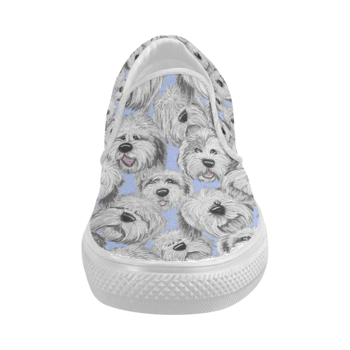 OES heads light blue Women's Slip-on Canvas Shoes (Model 019)