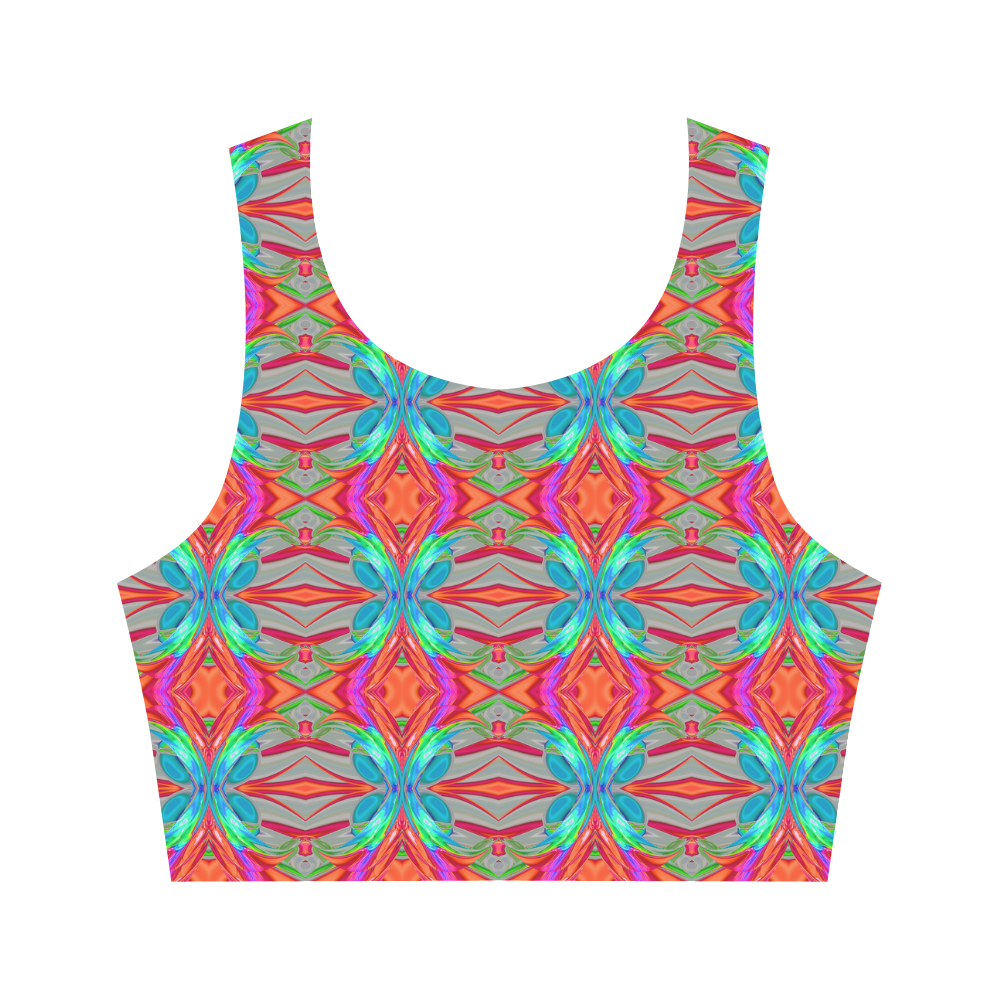 Abstract Colorful Ornament CA Women's Crop Top (Model T42)