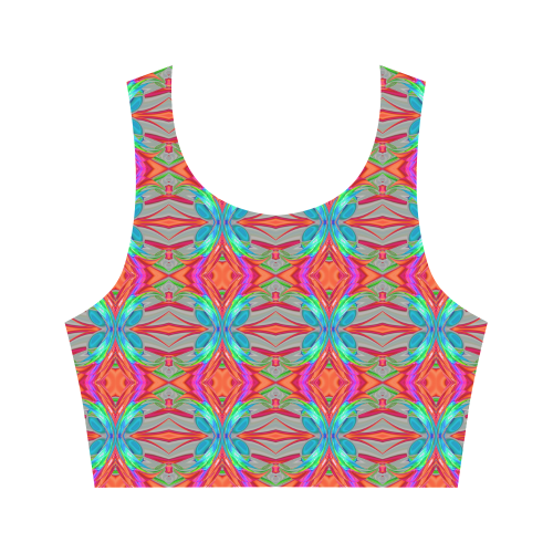 Abstract Colorful Ornament CA Women's Crop Top (Model T42)