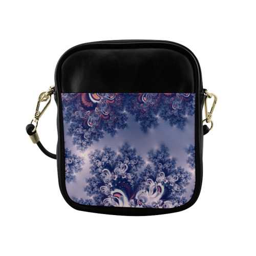 Purple Frost Fractal Sling Bag (Model 1627)