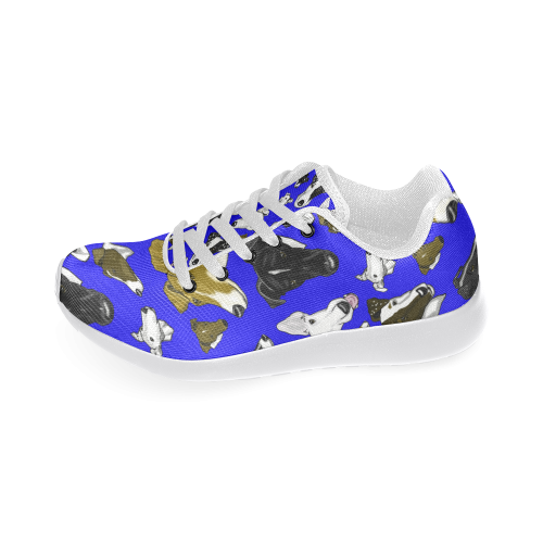 Smooth fox Terrier Blue/White Women’s Running Shoes (Model 020)