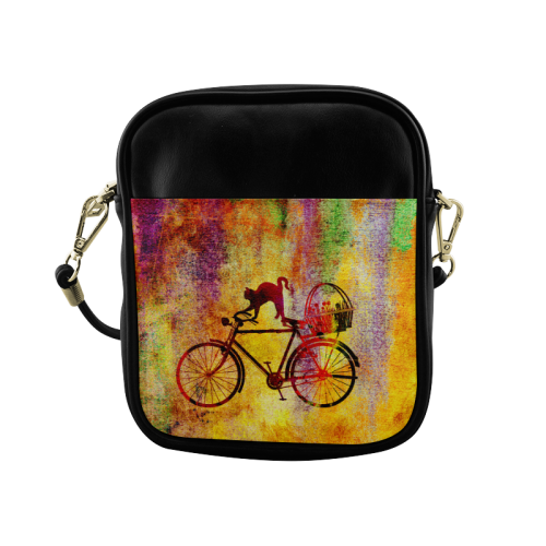 Cat and Bicycle Sling Bag (Model 1627)
