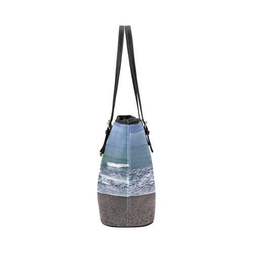 Foam on the Beach Leather Tote Bag/Large (Model 1651)