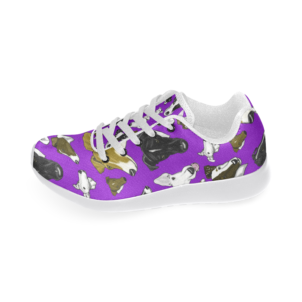 SmoothFox Terrier Purple/white Women’s Running Shoes (Model 020)