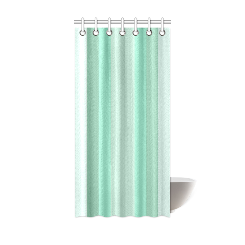 Vertical Mint Green Gradient Stripes, Single Stall Shower Curtain 36 X 72 Cm