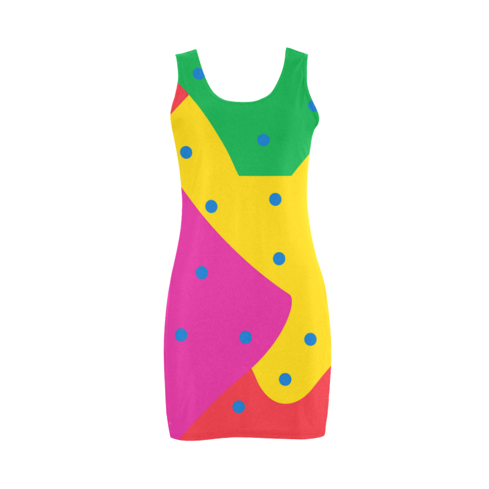 Yellow Red Green Medea Vest Dress (Model D06)