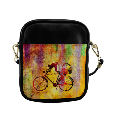Cat and Bicycle Sling Bag (Model 1627)