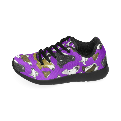 Smooth Fox Terrier purple/black Men’s Running Shoes (Model 020)