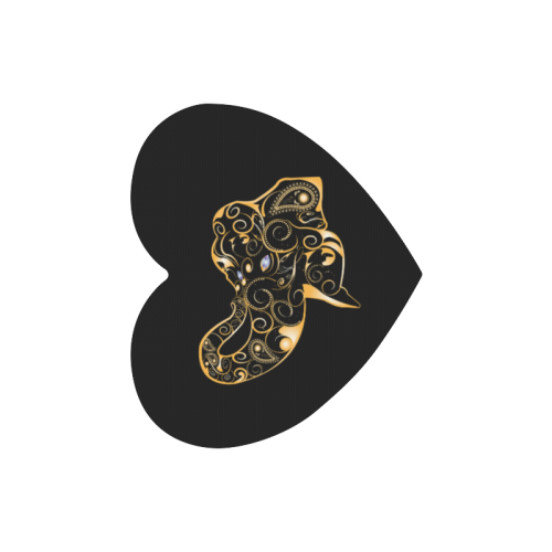 Wonderful gold, black elephant Heart-shaped Mousepad