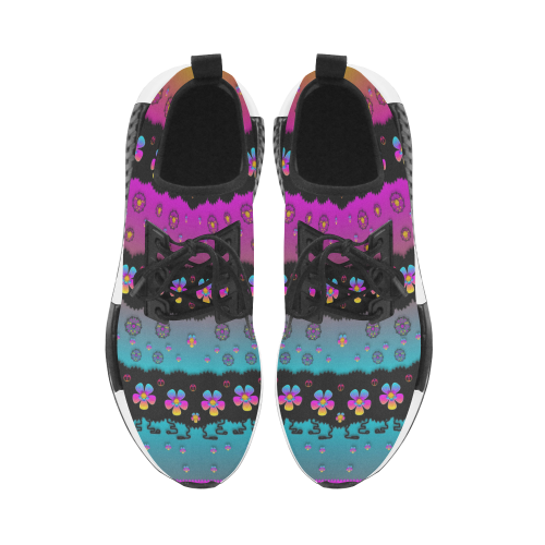 Rainbow  big flowers in peace for love and freedom Men’s Draco Running Shoes (Model 025)