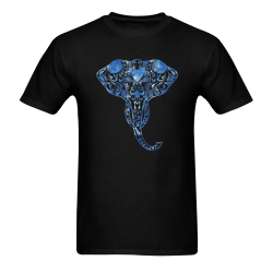 Blue Denim Elephant Men's T-Shirt in USA Size (Two Sides Printing)