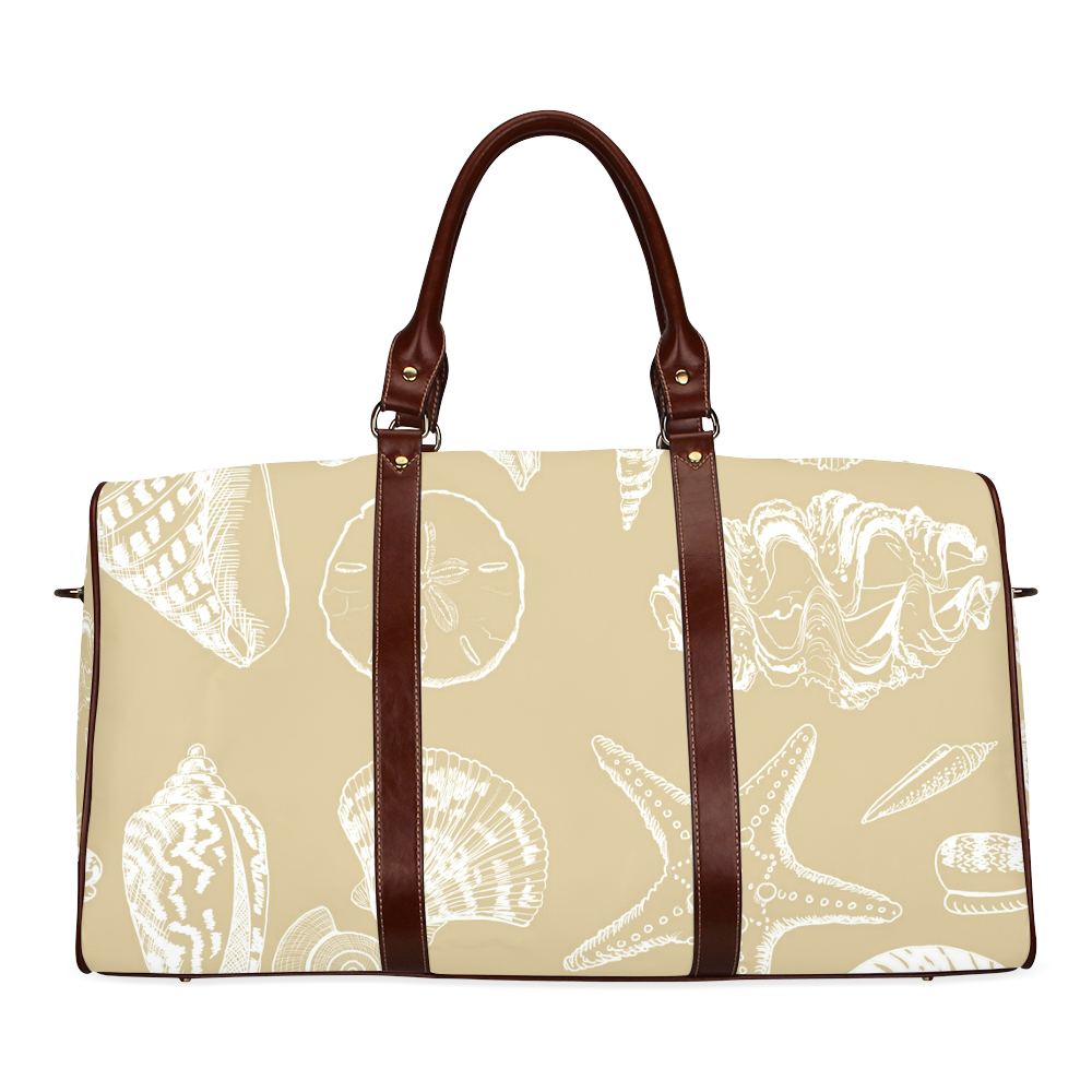 Shell Fabric Tan copy Waterproof Travel Bag/Large (Model 1639)