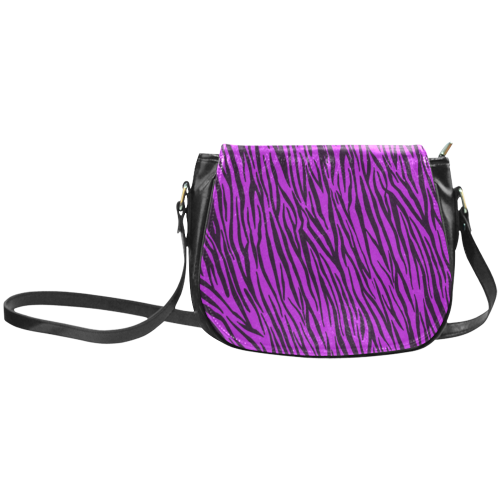 Purple Zebra Stripes Animal Print Fur Classic Saddle Bag/Small (Model 1648)