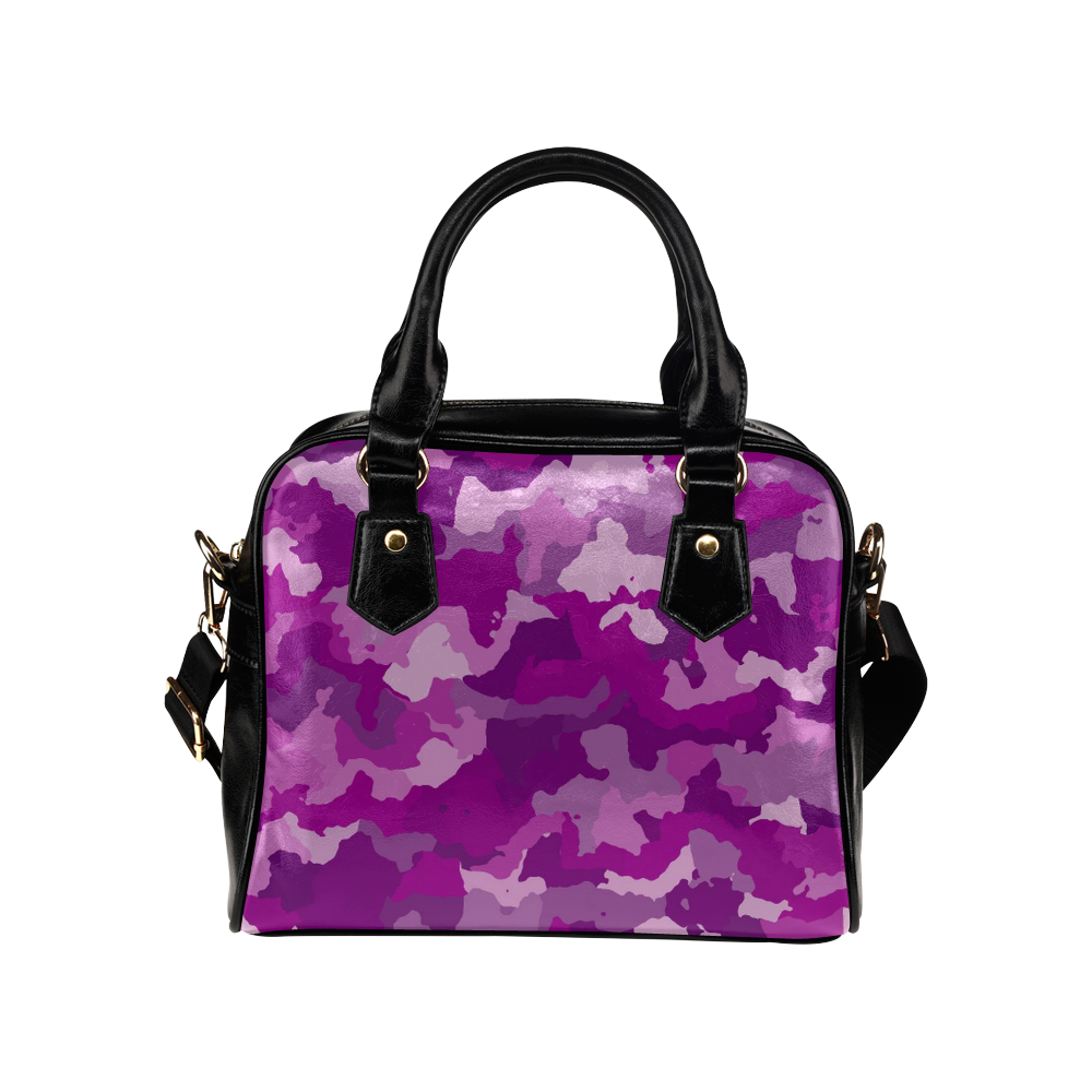 camouflage purple Shoulder Handbag (Model 1634)