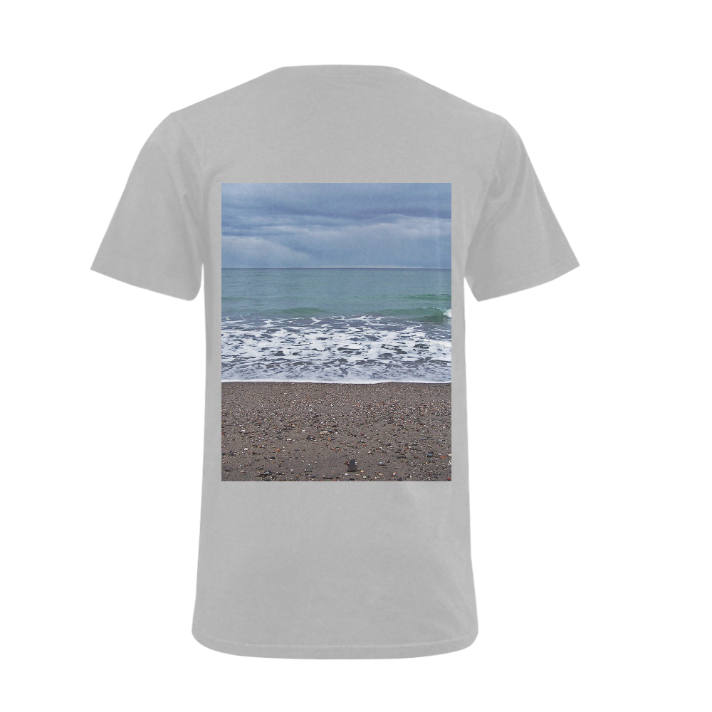 Foam on the Beach Men's V-Neck T-shirt (USA Size) (Model T10)