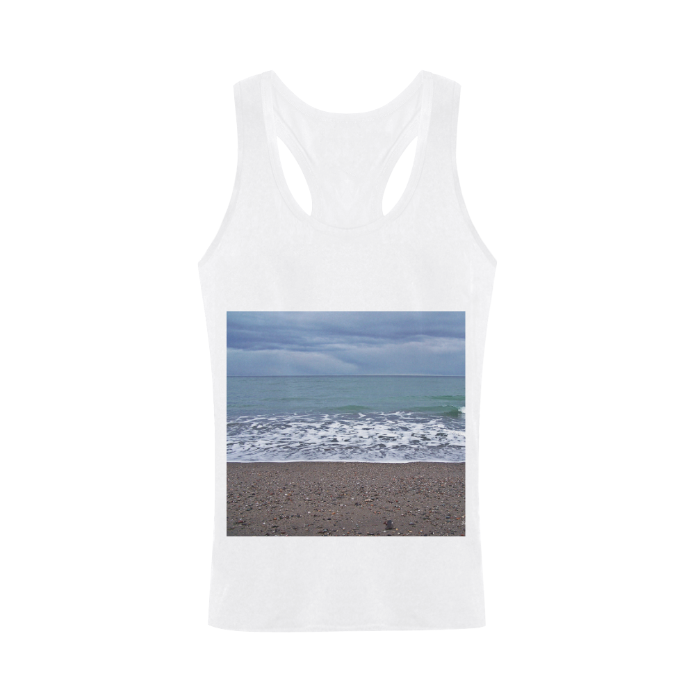 Foam on the Beach Plus-size Men's I-shaped Tank Top (Model T32)