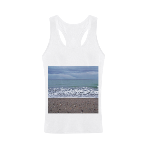 Foam on the Beach Plus-size Men's I-shaped Tank Top (Model T32)