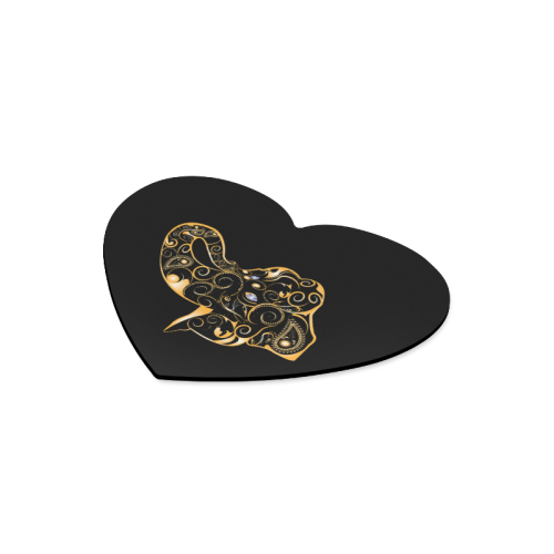Wonderful gold, black elephant Heart-shaped Mousepad