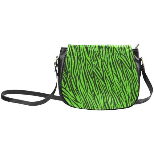 Green Zebra Stripes Animal Print Fur Classic Saddle Bag/Small (Model 1648)