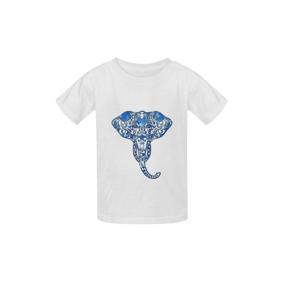 Blue Denim Elephant Kid's  Classic T-shirt (Model T22)