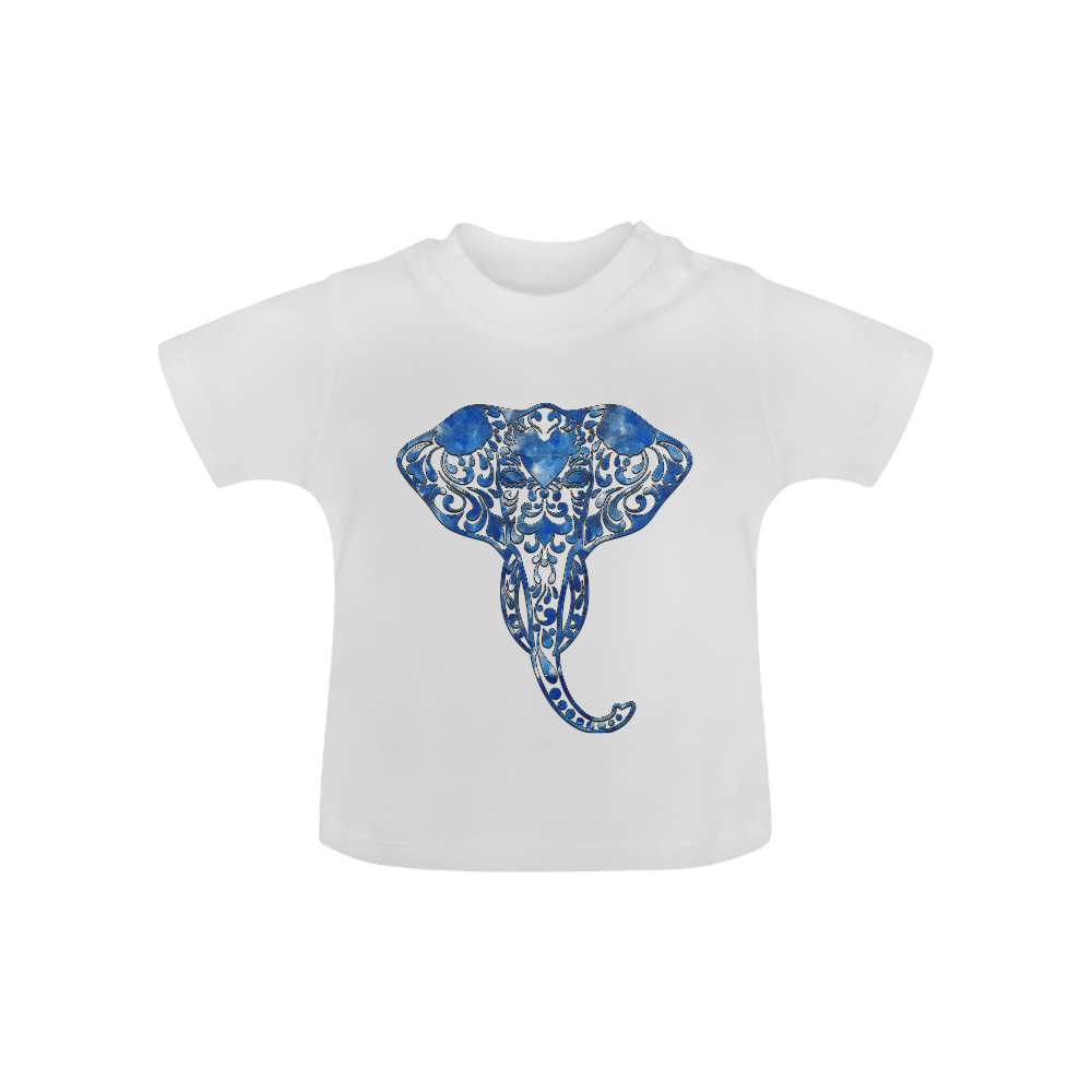 Blue Denim Elephant Baby Classic T-Shirt (Model T30)