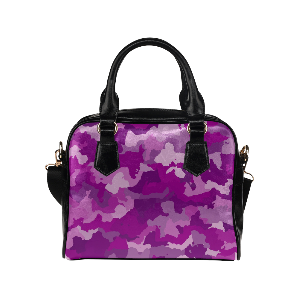 camouflage purple Shoulder Handbag (Model 1634)
