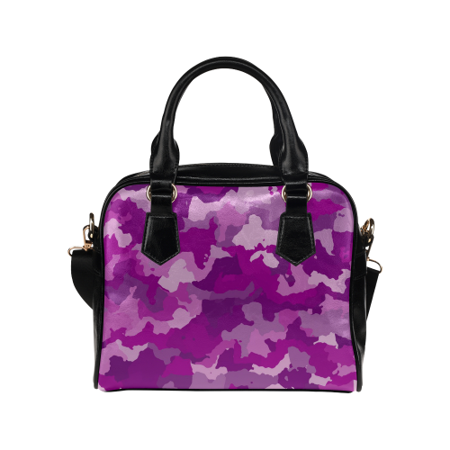 camouflage purple Shoulder Handbag (Model 1634)