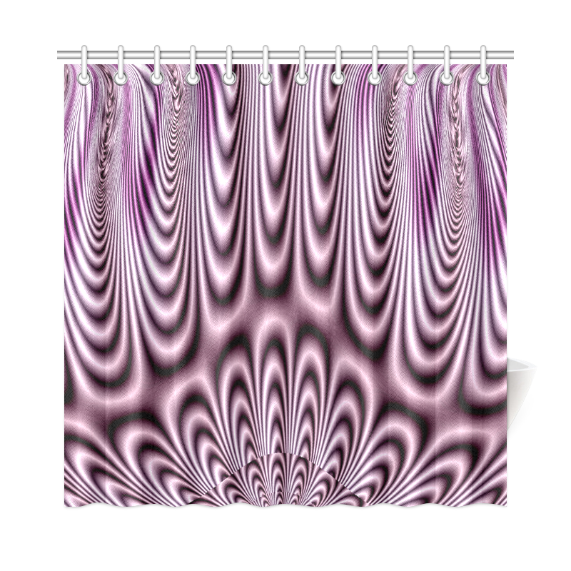 Soft Lilac Fractal Shower Curtain 72"x72"