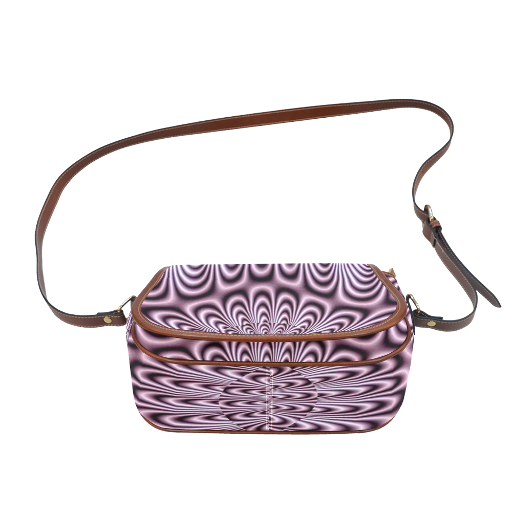 Soft Lilac Fractal Saddle Bag/Large (Model 1649)