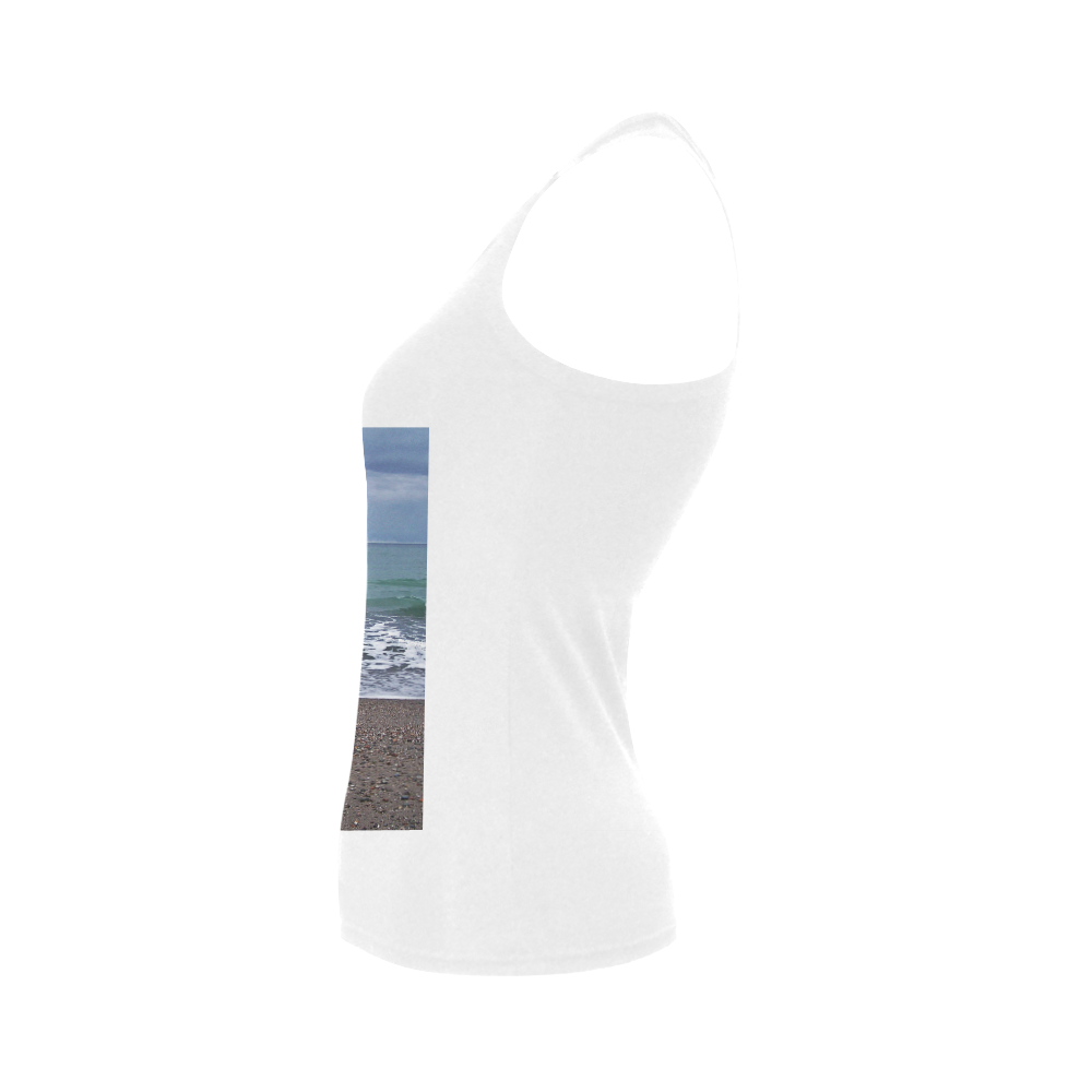 Foam on the Beach Women's Shoulder-Free Tank Top (Model T35)