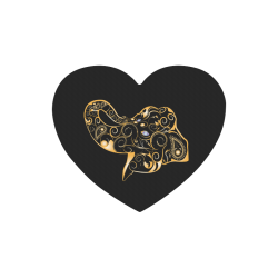 Wonderful gold, black elephant Heart-shaped Mousepad