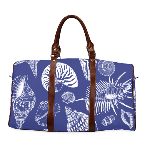 Shell Fabric NAVY Waterproof Travel Bag/Large (Model 1639)