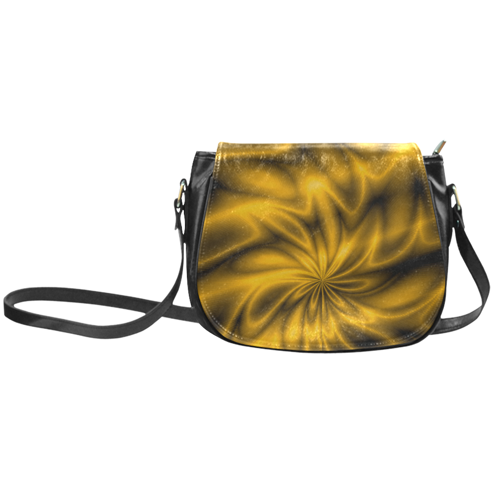 Golden Shiny Swirl Classic Saddle Bag/Large (Model 1648)