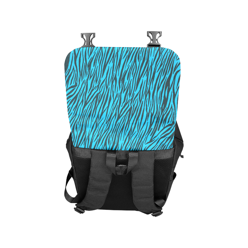 Blue Zebra Stripes Animal Print Fur Casual Shoulders Backpack (Model 1623)