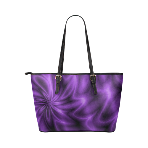 Lilac Shiny Swirl Leather Tote Bag/Large (Model 1651)