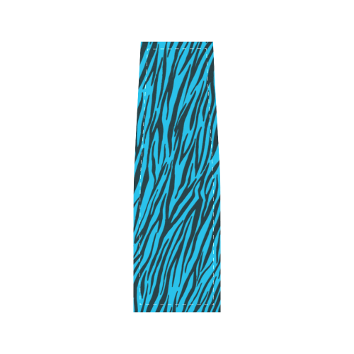 Blue Zebra Stripes Animal Print Fur Saddle Bag/Large (Model 1649)