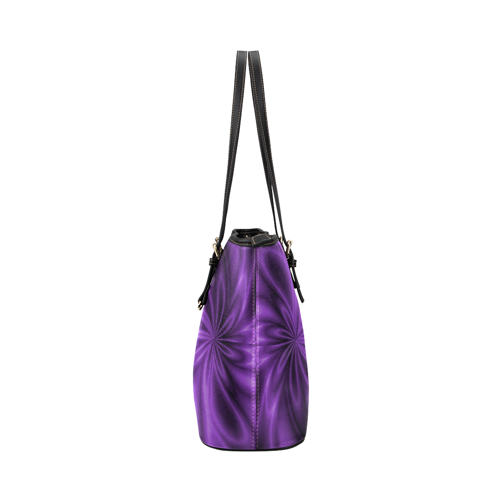 Lilac Shiny Swirl Leather Tote Bag/Large (Model 1651)