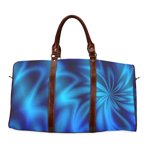 Blue Shiny Swirl Waterproof Travel Bag/Large (Model 1639)
