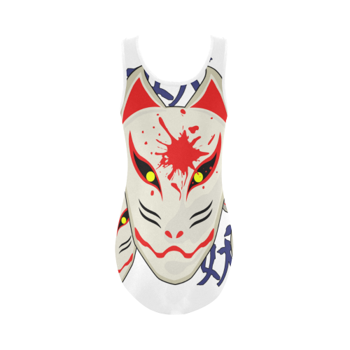 Japanese Fox Mask Vest One Piece Swimsuit (Model S04)