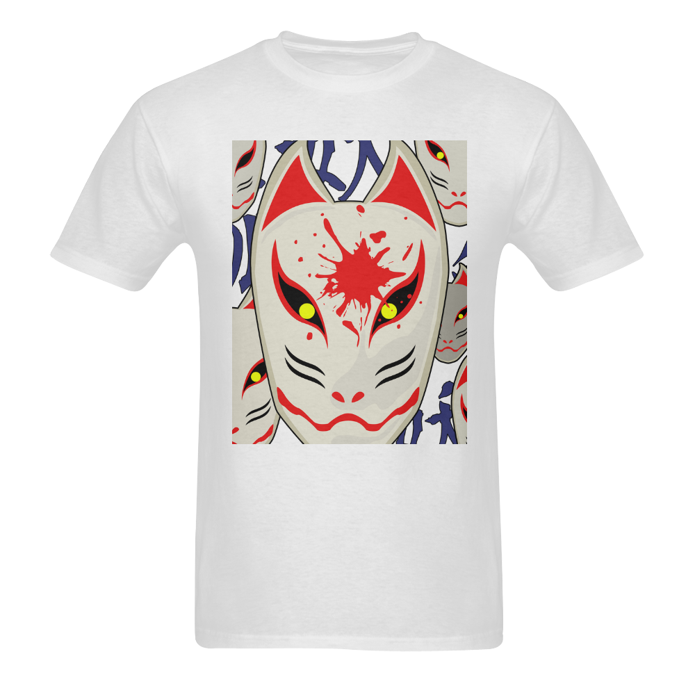 Japanese Fox Mask Sunny Men's T- shirt (Model T06)