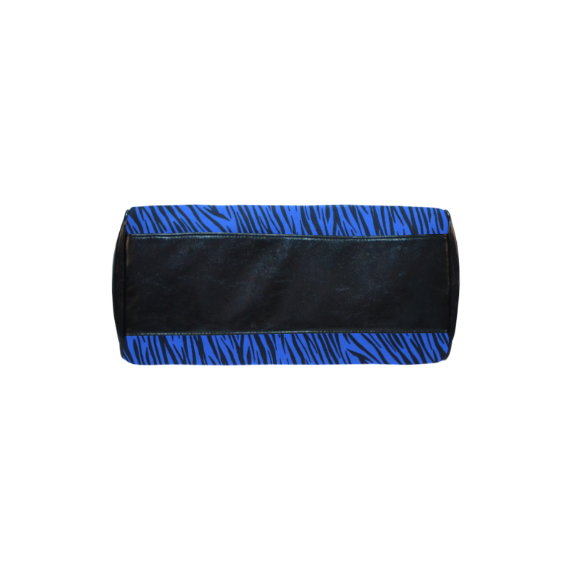 Blue Zebra Stripes Animal Print Fur Boston Handbag (Model 1621)