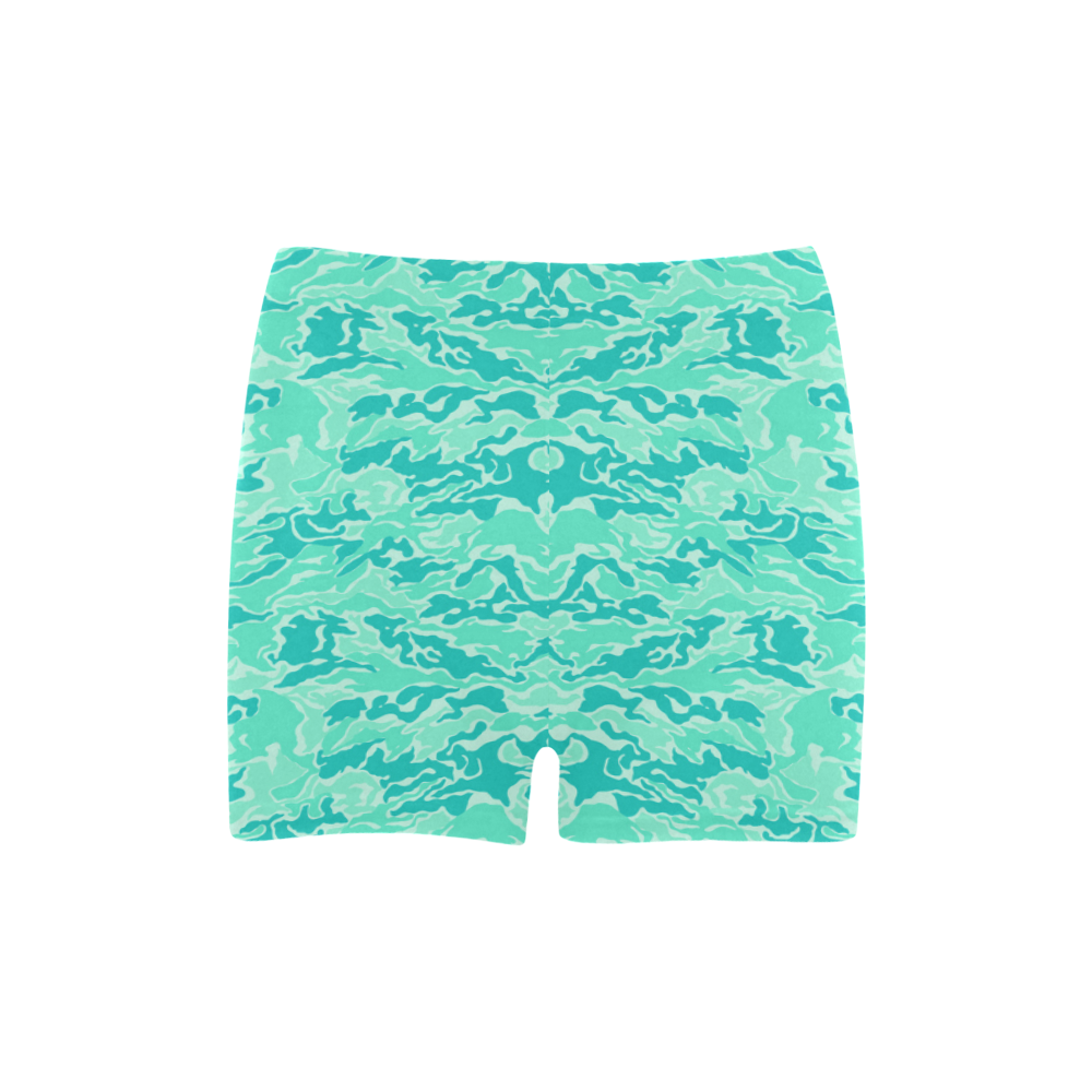Camo Turquoise Camouflage Print Pattern Briseis Skinny Shorts (Model L04)