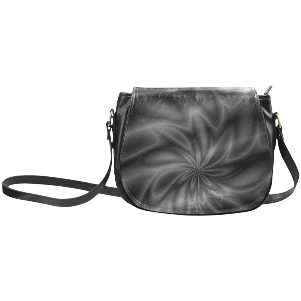 Grey Shiny Swirl Classic Saddle Bag/Large (Model 1648)