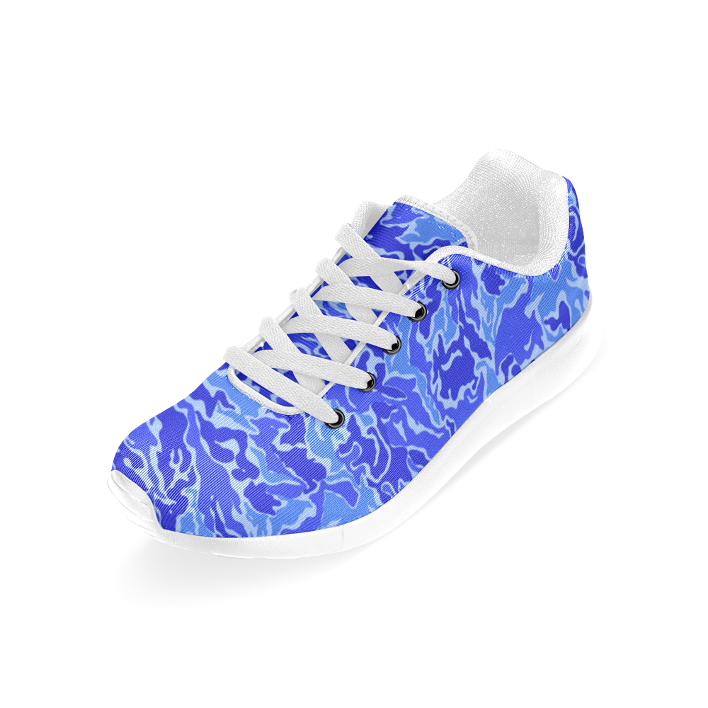 Camo Blue Camouflage Pattern Print Men’s Running Shoes (Model 020)
