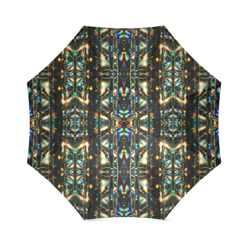 Glitzy Sparkly Mystic Festive Black Glitter Ornament Pattern Foldable Umbrella (Model U01)