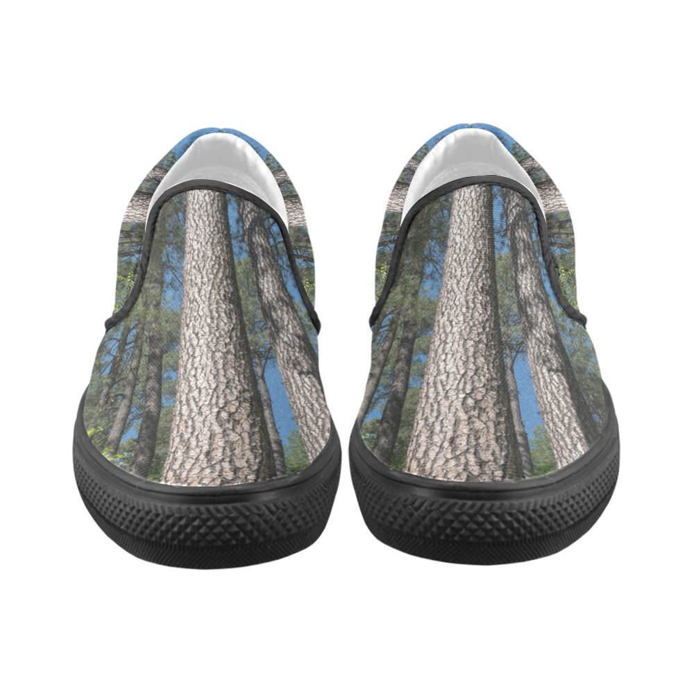 Tall Pine Trees Mt Lemmon Arizona Men's Unusual Slip-on Canvas Shoes (Model 019)