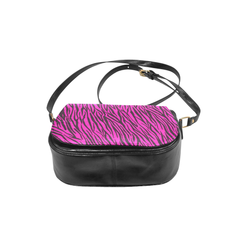 Hot Pink Zebra Stripes Animal Print Fur Classic Saddle Bag/Large (Model 1648)